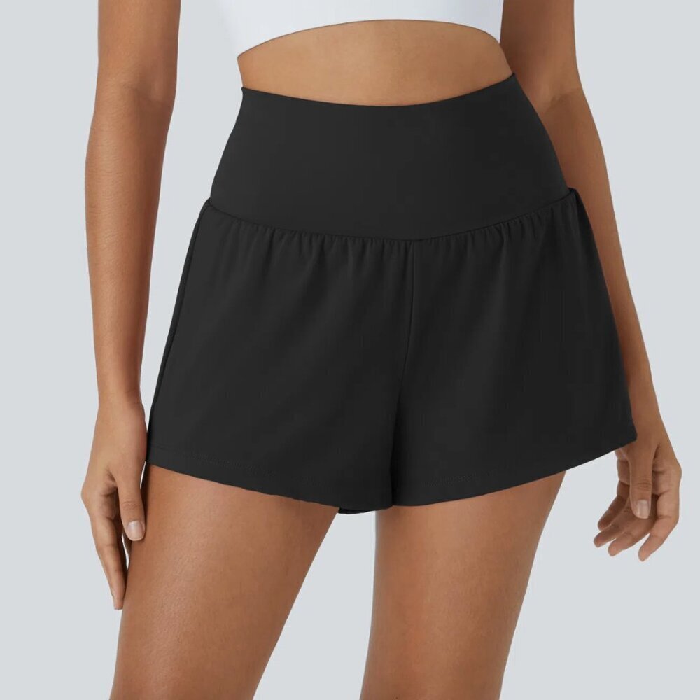 Halara SoftlyZero™ Airy Super High Waisted Cool Touch Yoga Shorts Black